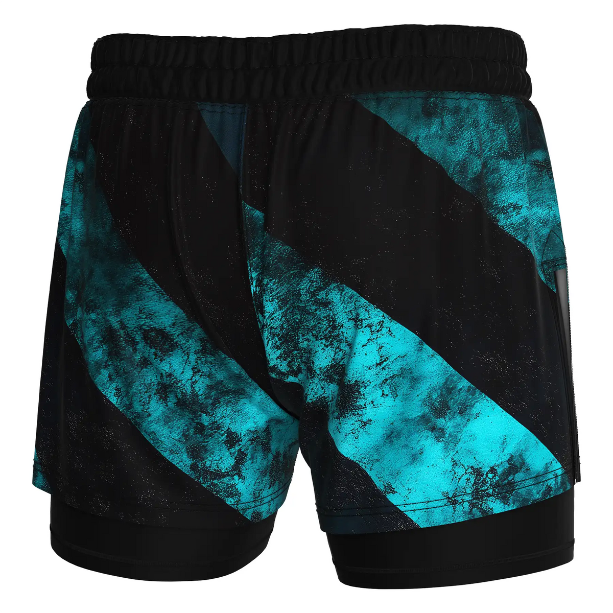 Turquoise Stripes 2in1 BJJ Hybrid Shorts Men