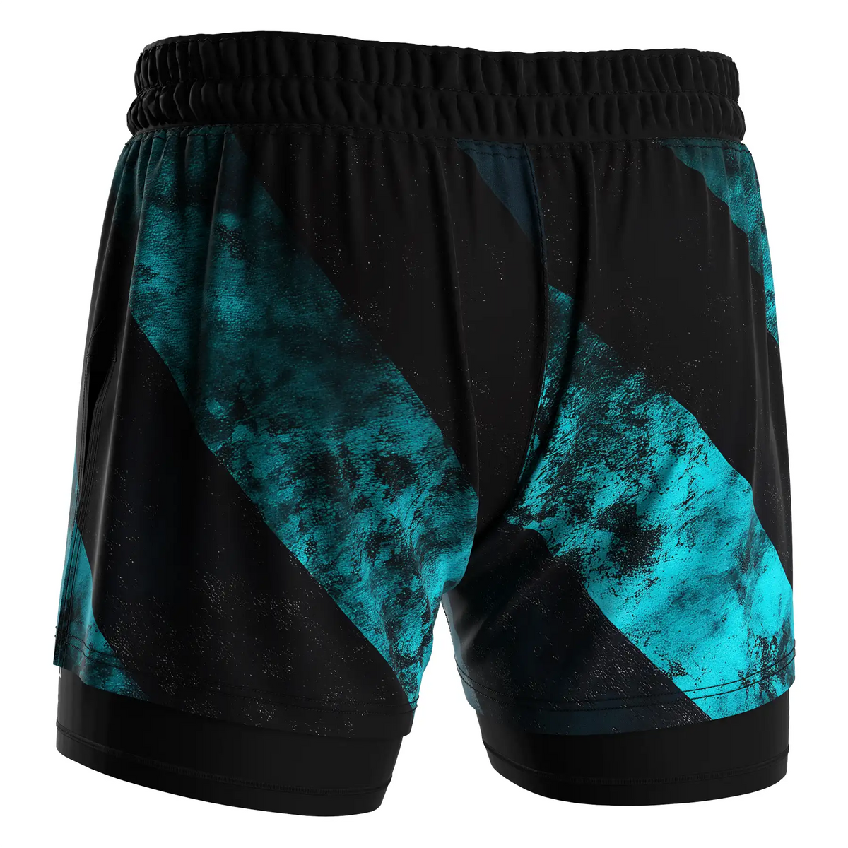 Turquoise Stripes 2in1 BJJ Hybrid Shorts Men