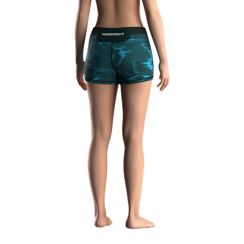 Female Model in Undercurrent Women's Vale Tudo Shorts 2.0 Back View