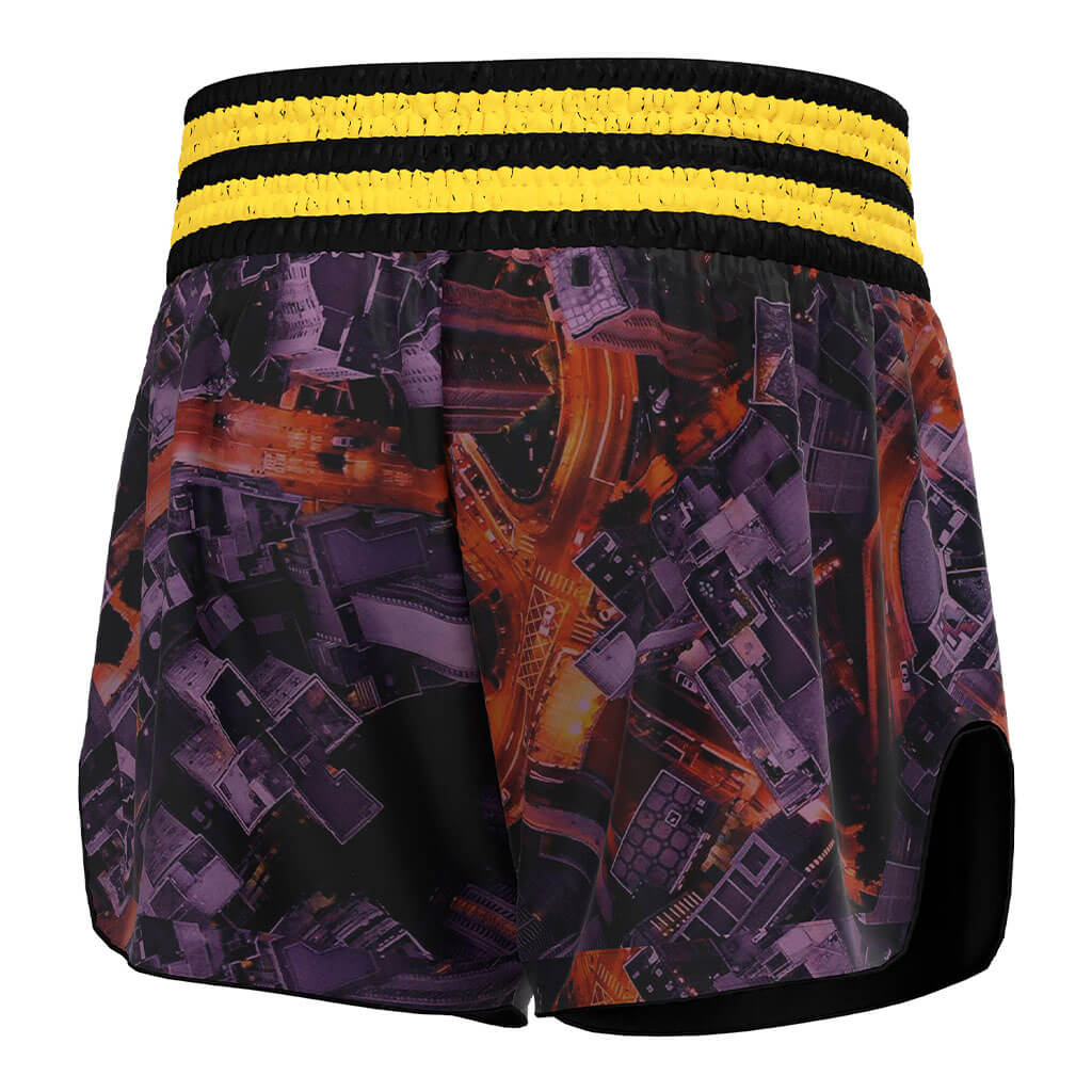 Urban Print Muay Thai Shorts High Cut for Free Movement