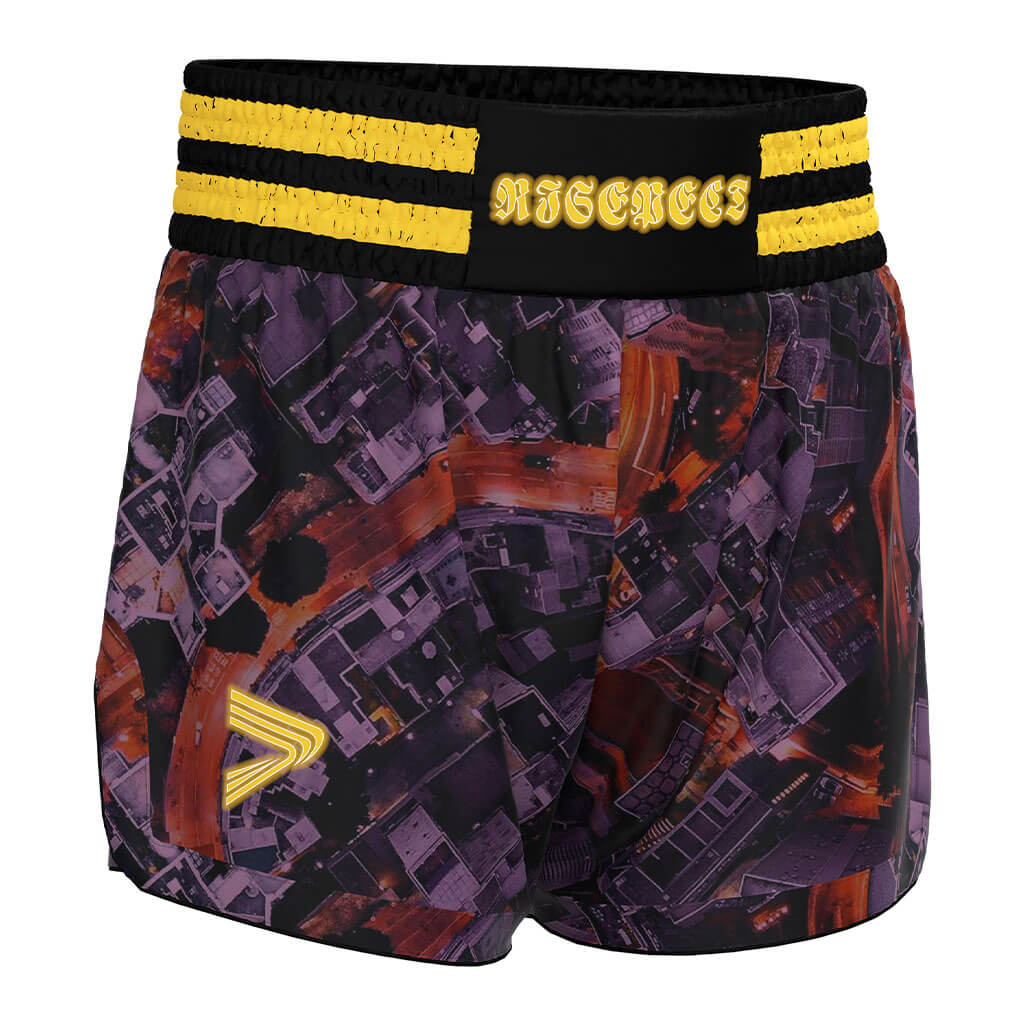 Urban Print Muay Thai Shorts High Cut for Free Movement