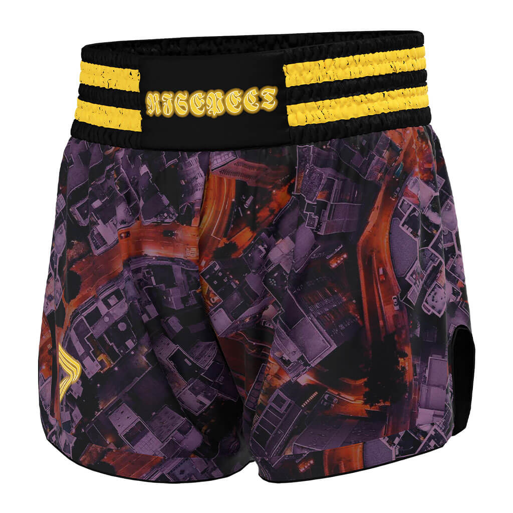 Urban Print Muay Thai Shorts High Cut for Free Movement