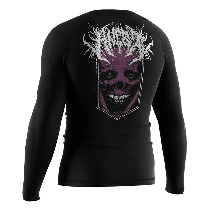 The Left Back View of Void Howler Demonic Skull Rash Guard Horror Long Sleeve 3.0