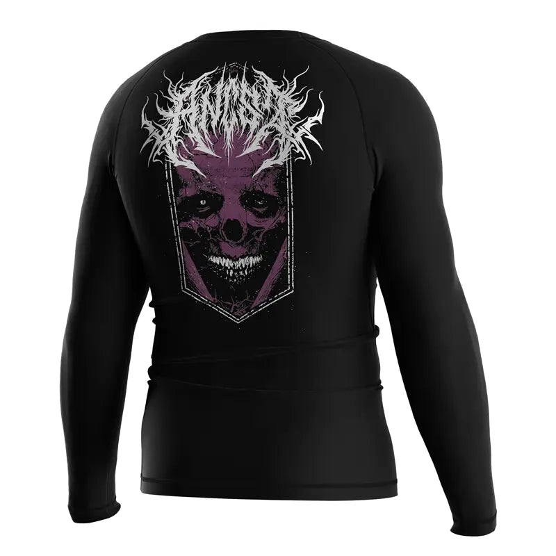 The Right Back View of Void Howler Demonic Skull Rash Guard Horror Long Sleeve 3.0