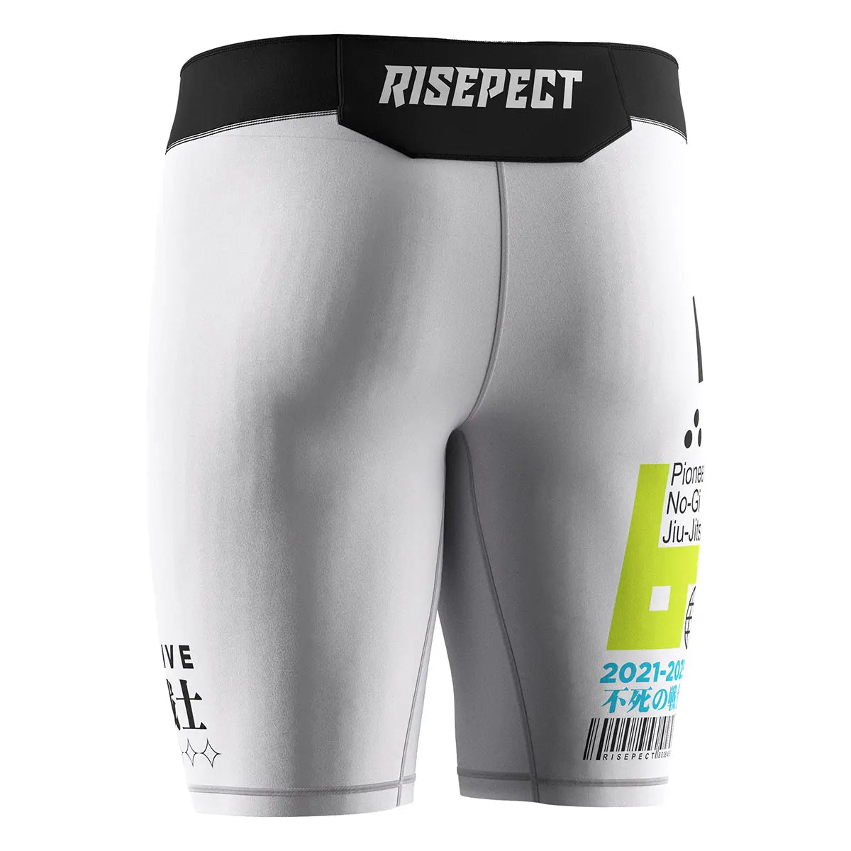 The Left Back View of Warrior's Threshold Men Vale Tudo Compression Shorts 2.0