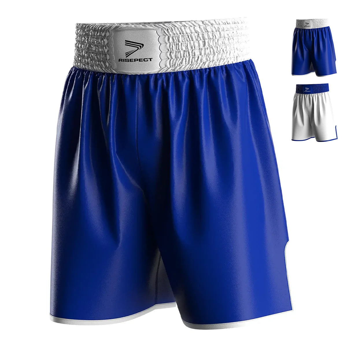 White & Blue Boxing Shorts