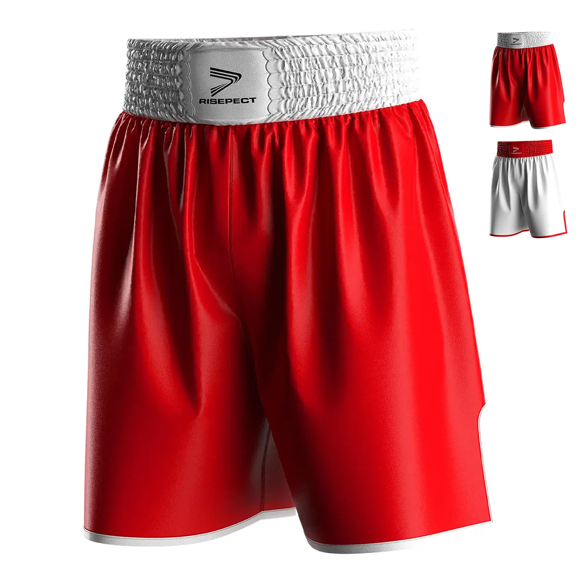 White & Red Boxing Shorts