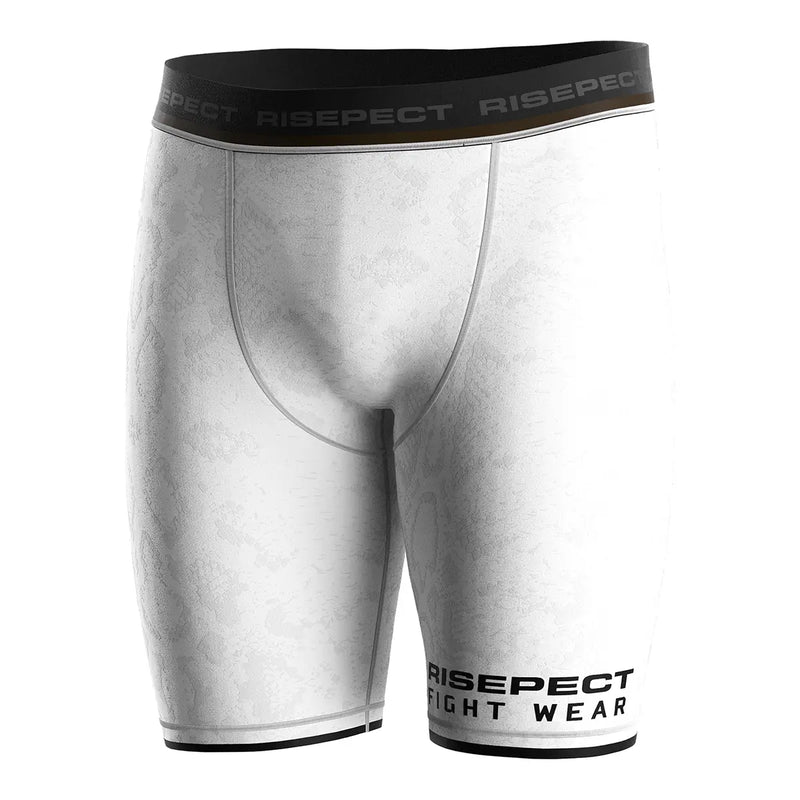 White Serpent Strike Vale Tudo MMA Shorts for Grappling Front View