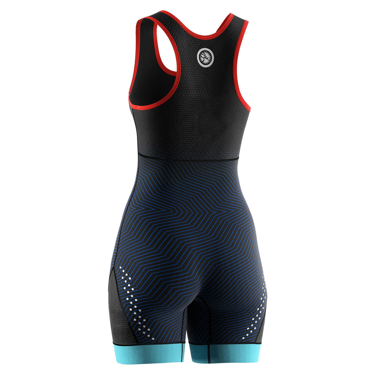 Women's Wrestling Singlet – Black & Blue Stripes Dots