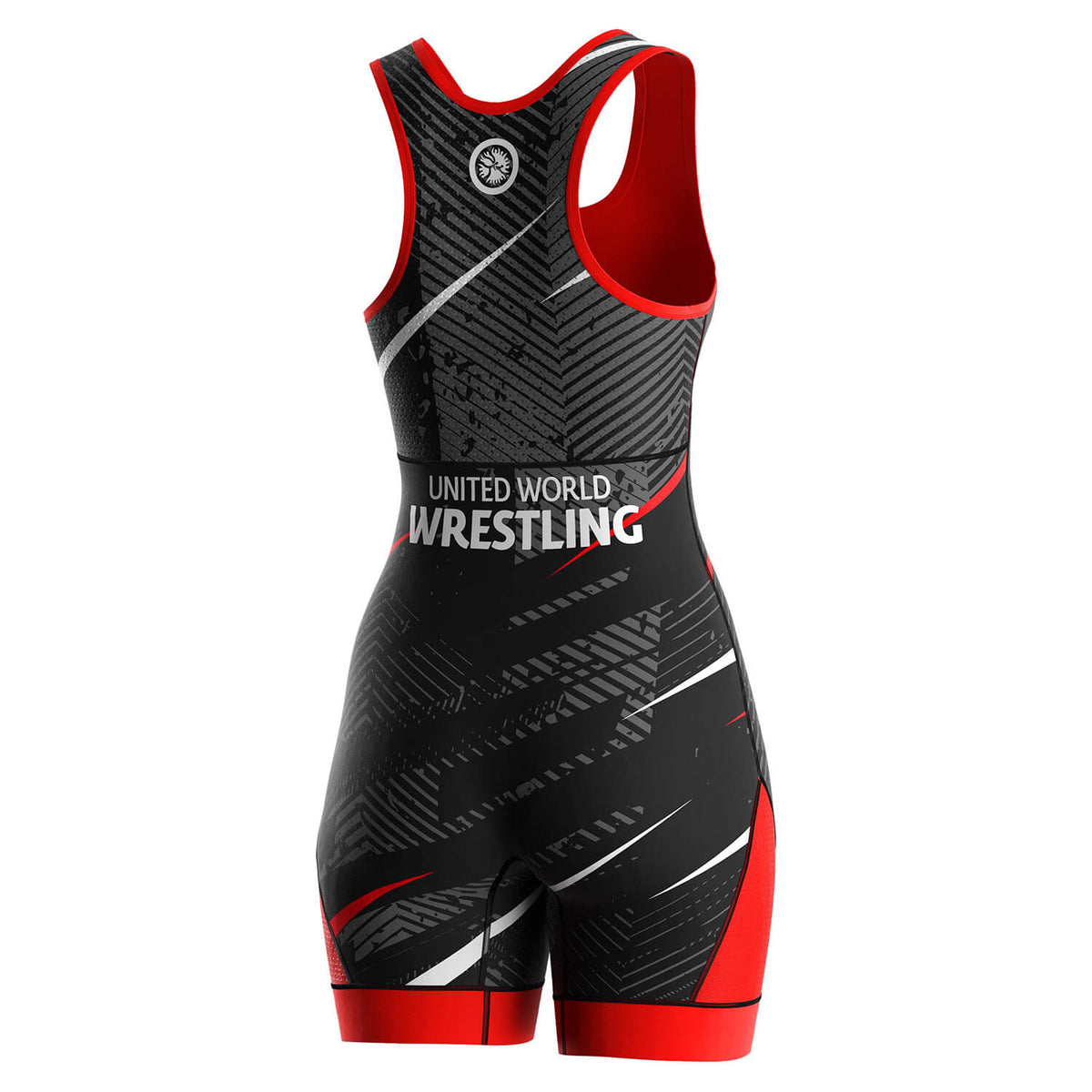 Women's Wrestling Singlet – Black & Red Dynamic Lines