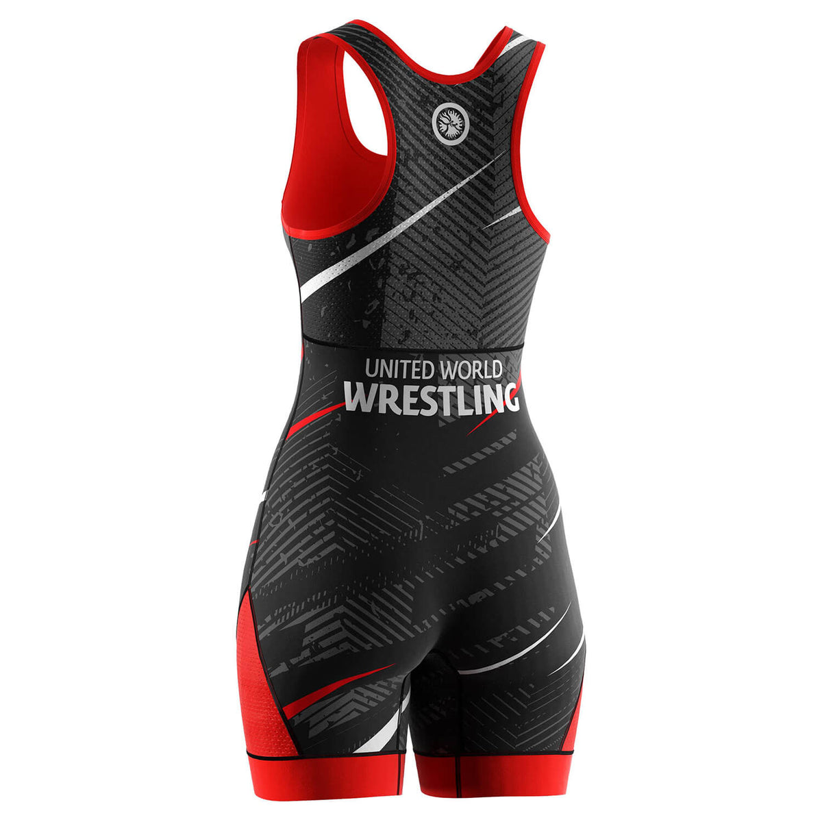 Women's Wrestling Singlet – Black & Red Dynamic Lines