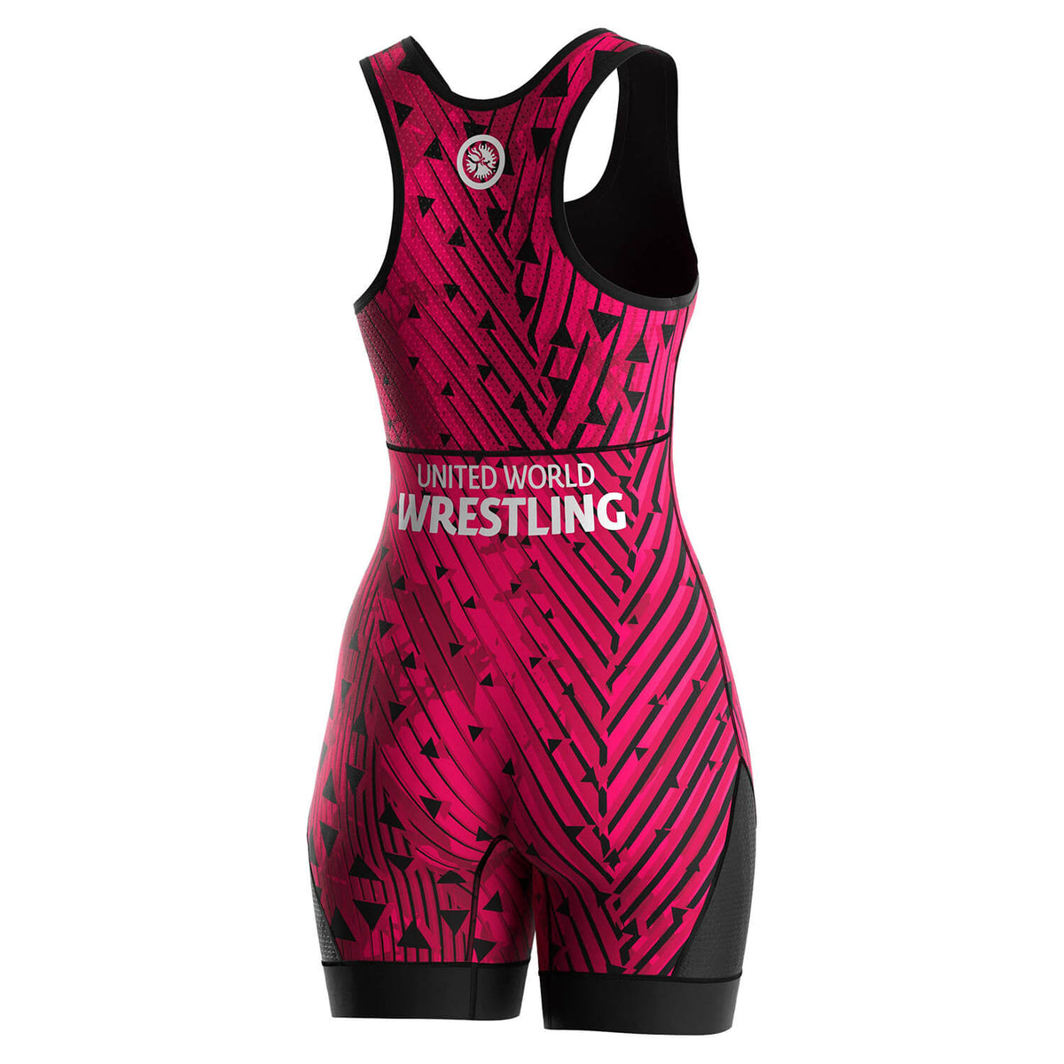 Women's Wrestling Singlet – Magenta with Abstract Stripes