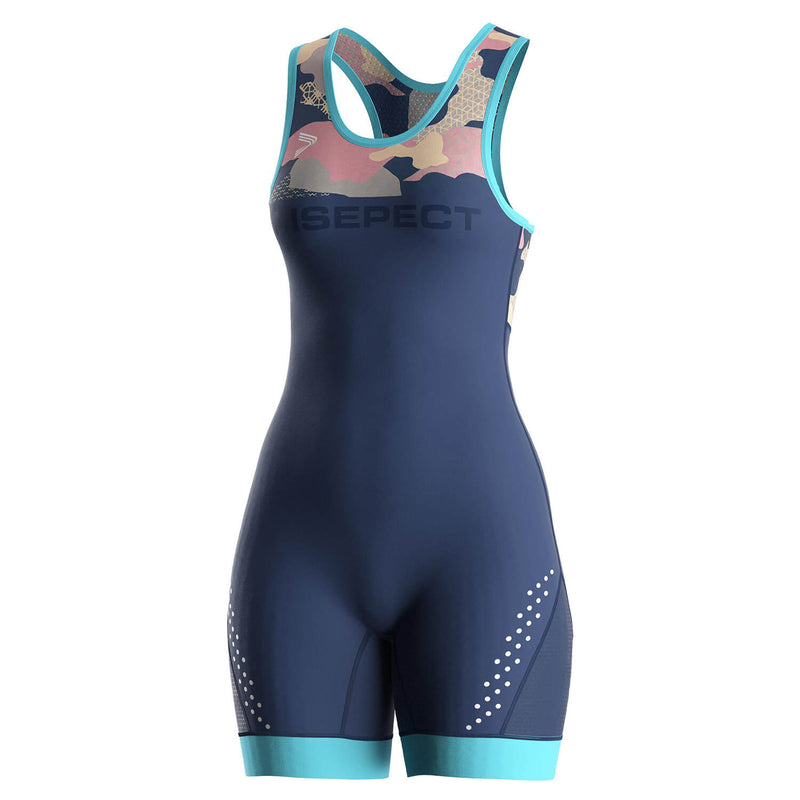 Women's Wrestling Singlet – Navy with Camouflage Accents
