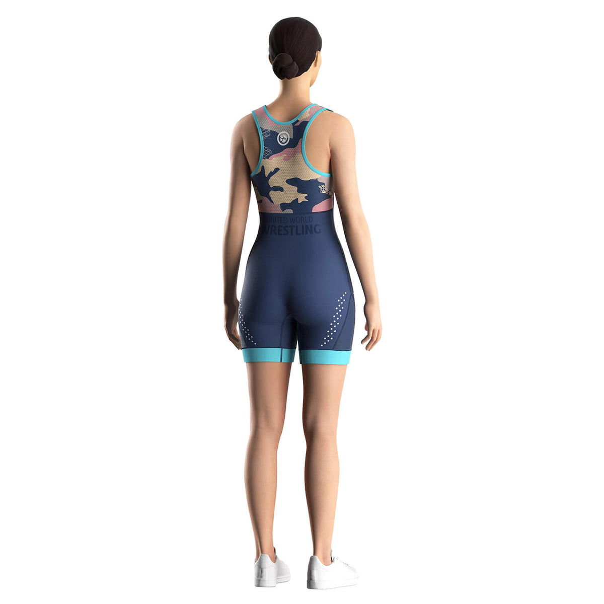 Women's Wrestling Singlet – Navy with Camouflage Accents