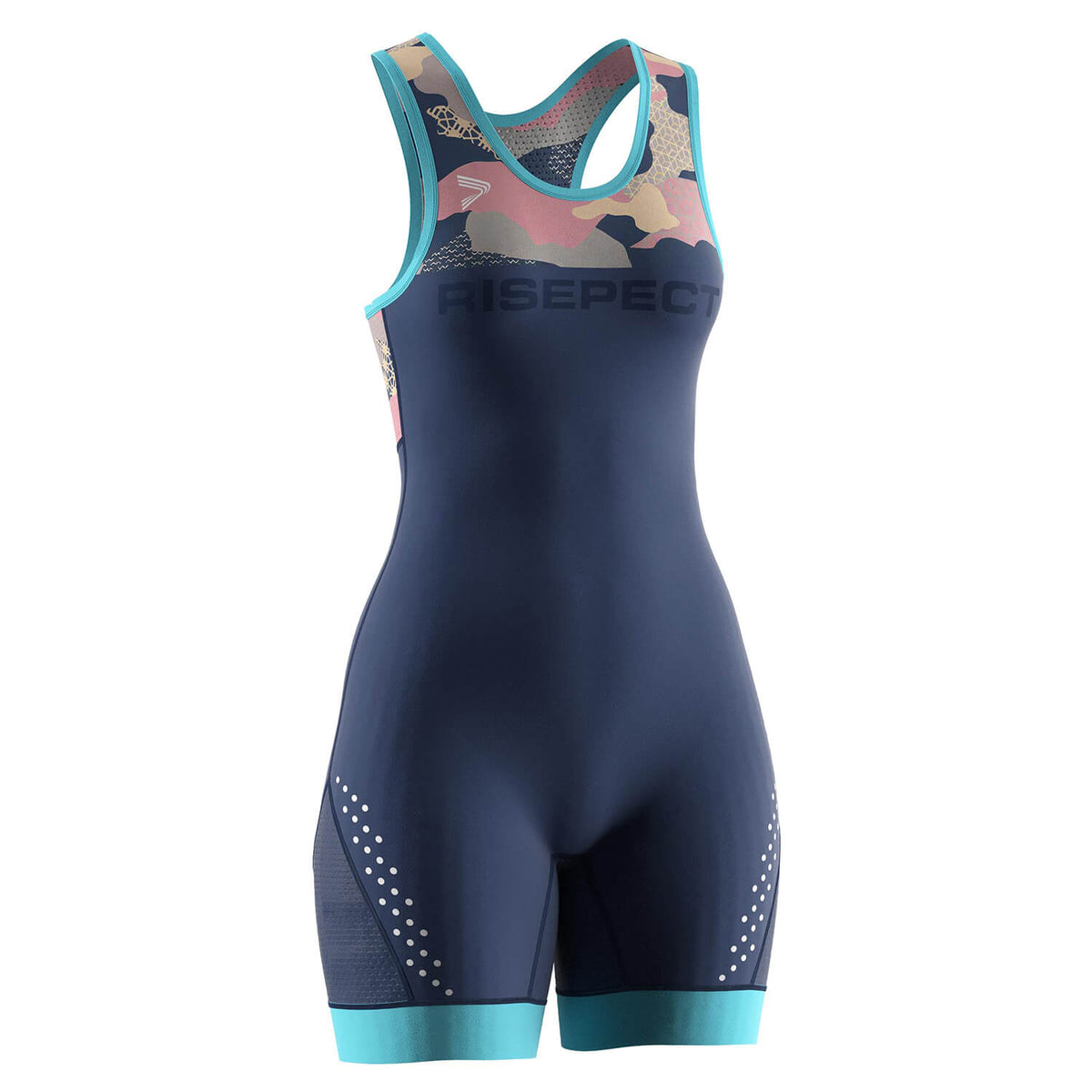 Women's Wrestling Singlet – Navy with Camouflage Accents