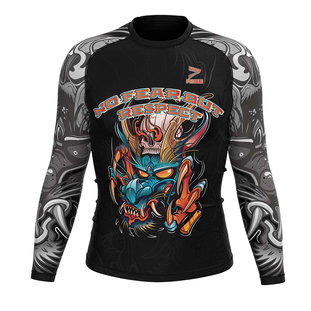 Dragon Head Pattern Long Sleeve Rash Guard – RISEPECT